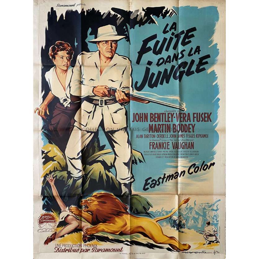 LA FUITE DANS LA JUNGLE Affiche de film- 120x160 cm. - 1956 - John Bentley, George P. Breakston