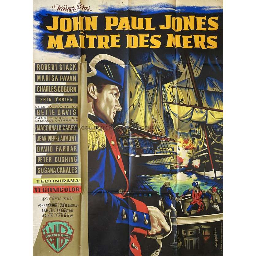 JOHN PAUL JONES French Movie Poster- 47x63 in. - 1959 - John Farrow, Robert Stack