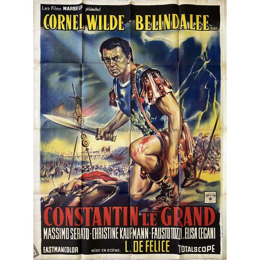 CONSTANTIN LE GRAND Affiche de film- 120x160 cm. - 1961 - Cornel Wilde, Lionello De Felice