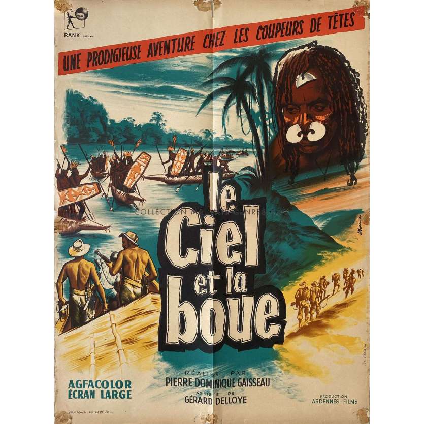 SKY ABOVE AND MUD BENEATH French Movie Poster- 23x32 in. - 1961 - Pierre-Dominique Gaisseau, Gérard Delloye