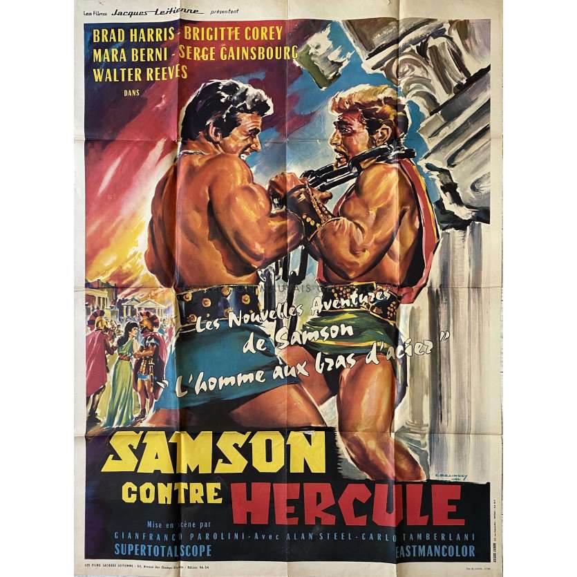 SAMSOM CONTRE HERCULE Affiche de film- 120x160 cm. - 1961 - Brad Harris, Gianfranco Parolini