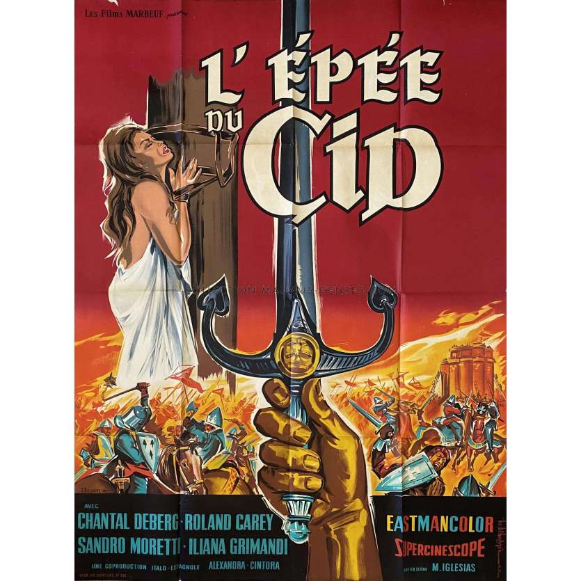 THE SWORD OF EL CID French Movie Poster- 47x63 in. - 1962 - Miguel Iglesias, Chantal Deberg