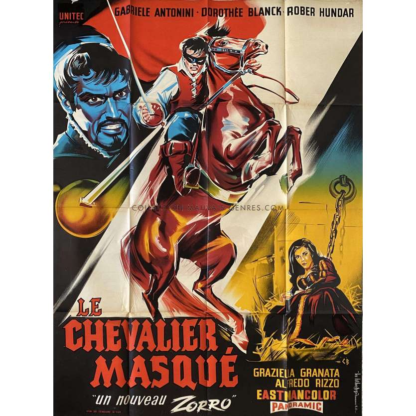 IL SEGNO DEL VENDICATORE French Movie Poster- 47x63 in. - 1962 - Roberto Mauri, Gabriele Antonini