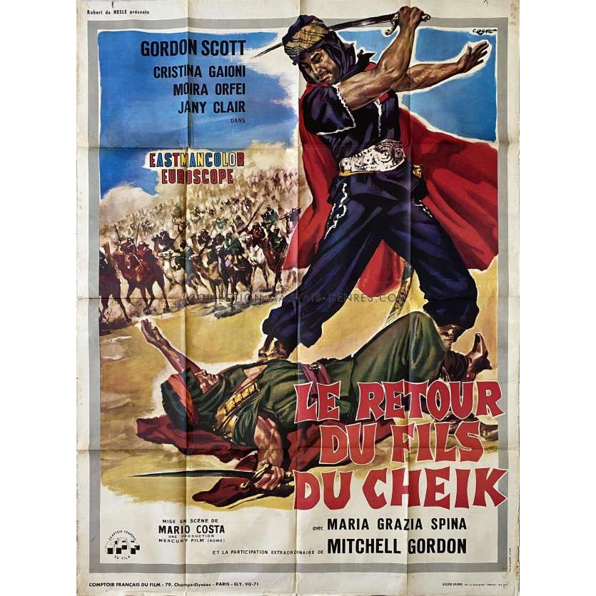 LE RETOUR DU FILS DU CHEIK Affiche de film- 120x160 cm. - 1962 - Gordon Scott, Mario Costa