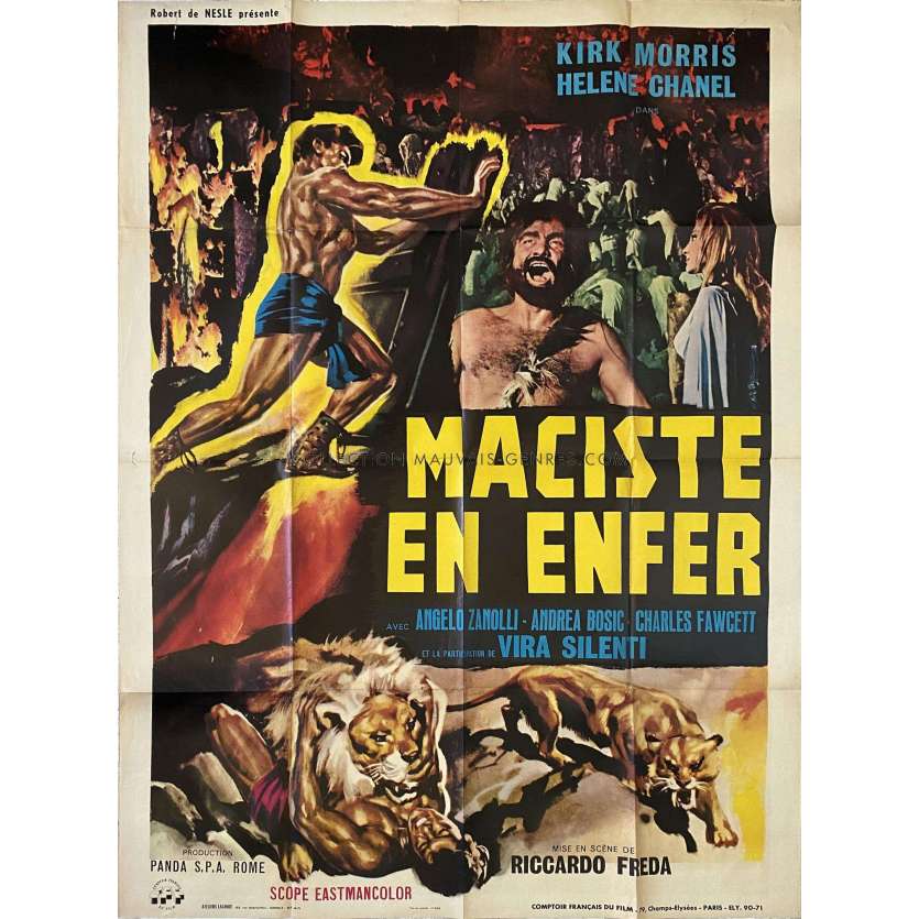 MACISTE EN ENFER Affiche de film- 120x160 cm. - 1962 - Kirk Morris, Riccardo Fredda