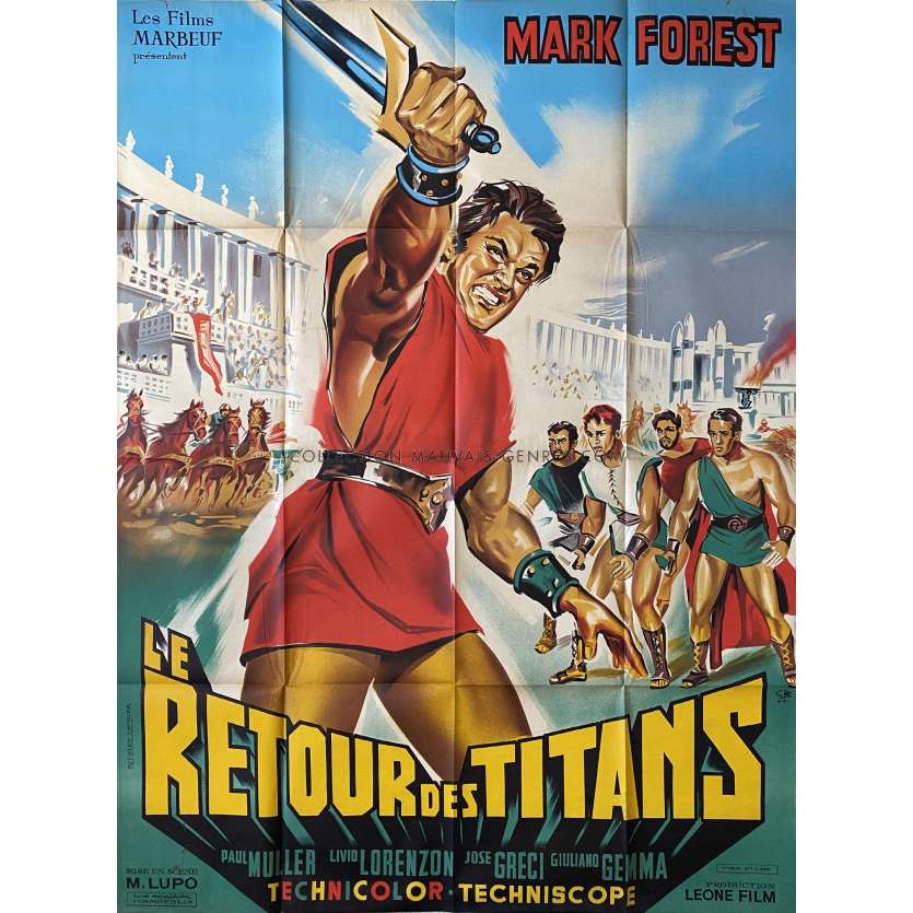 LE RETOUR DES TITANS Affiche de film- 120x160 cm. - 1963 - Mark Forest, Michele Lupo