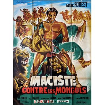 HERCULES AGAINST THE MONGOLS French Movie Poster- 47x63 in. - 1963 - Domenico Paolella, Mark Forest