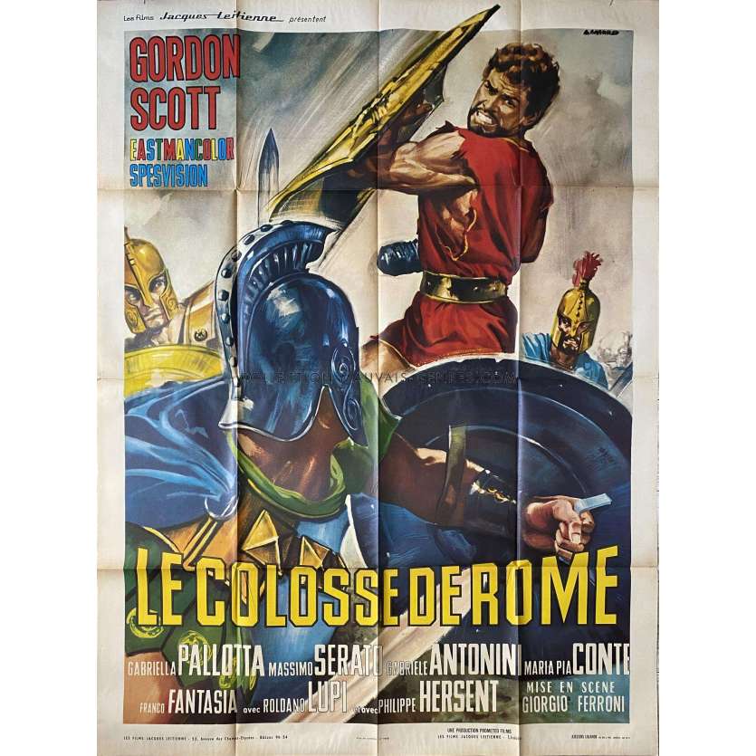 HERO OF ROME French Movie Poster- 47x63 in. - 1964 - Giorgio Ferroni, Gordon Scott