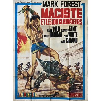 MACISTE ET LES 100 GLADIATEURS Affiche de film- 120x160 cm. - 1964 - Mark Forest, Mario Caiano