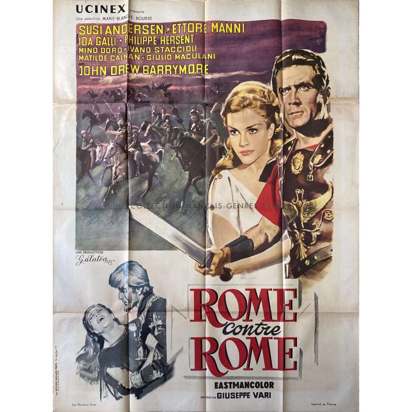 ROME AGAINST ROME French Movie Poster- 47x63 in. - 1964 - Giuseppe Vari, Ettore Manni