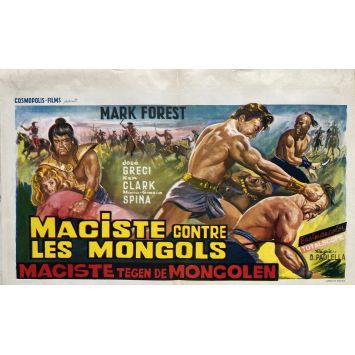 HERCULES AGAINST THE MONGOLS Belgian Movie Poster- 14x21 in. - 1963 - Domenico Paolella, Mark Forest