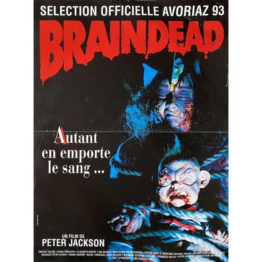 BRAINDEAD Affiche de cinéma- 40x54 cm. - 1992 - Timothy Balme, Peter Jackson