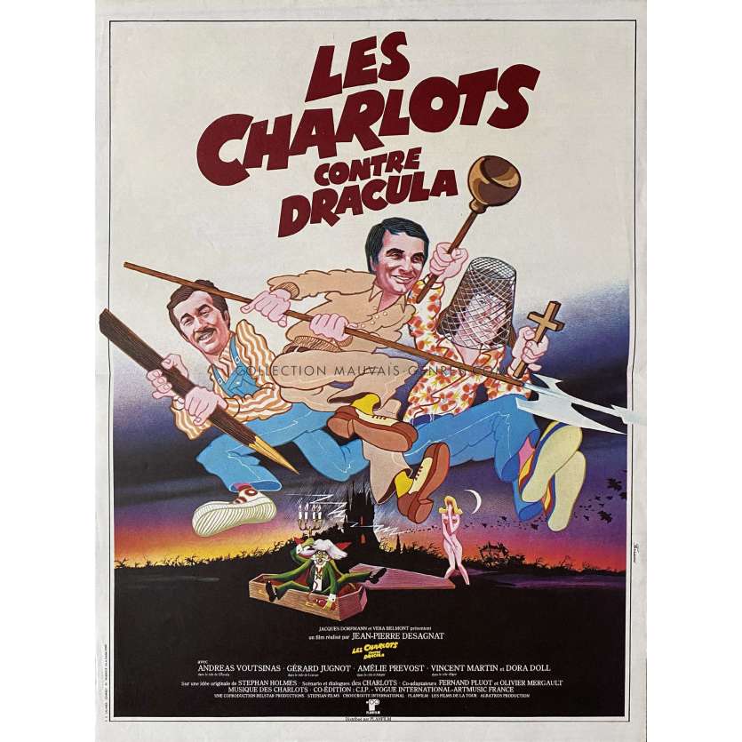 LES CHARLOTS CONTRE DRACULA French Movie Poster- 15x21 in. - 1980 - Jean-Pierre Desagnat, Gérard Filippelli