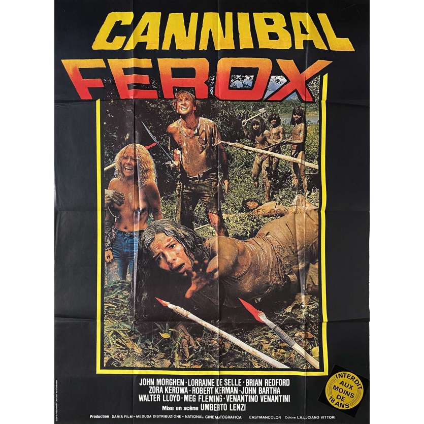 CANNIBAL FEROX Affiche de cinéma- 120x160 cm. - 1981 - Giovanni Lombardo Radice, Umberto Lenzi