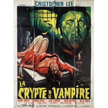 LA CRYPTE DU VAMPIRE Affiche de cinéma- 120x160 cm. - 1964 - Christopher Lee, Camillo Mastrocinque