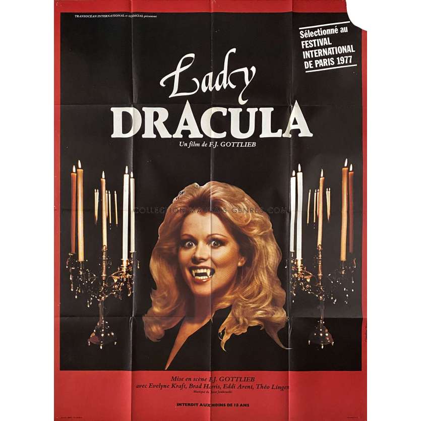 LADY DRACULA French Movie Poster- 47x63 in. - 1977 - Franz Josef Gottlieb, Evelyne Kraft