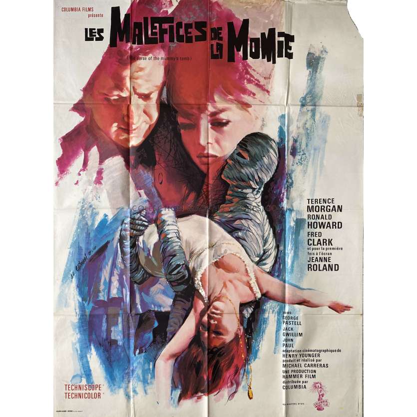 LES MALEFICES DE LA MOMIE Affiche de cinéma- 120x160 cm. - 1964 - Terence Morgan, Michael Carreras