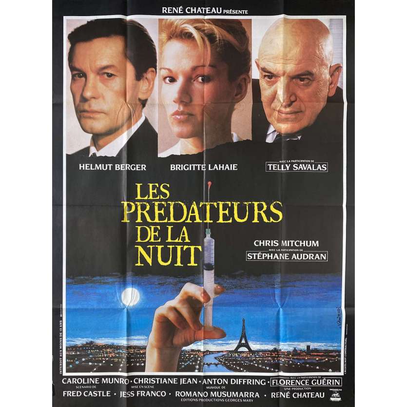 LES PREDATEURS DE LA NUIT Affiche de cinéma- 120x160 cm. - 1988 - Helmut Berger, Jesús Franco