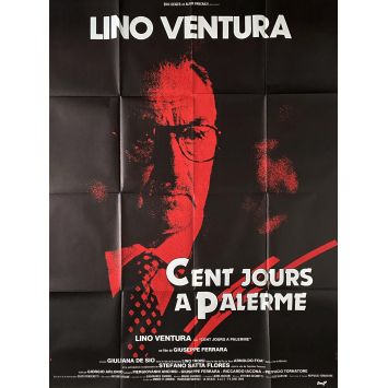 100 JOURS A PALERME Affiche de cinéma- 120x160 cm. - 1984 - Lino Ventura, Giuseppe Ferrara