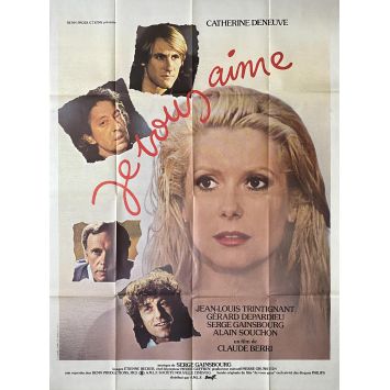 JE VOUS AIME Affiche de cinéma- 120x160 cm. - 1980 - Catherine Deneuve, Claude Berri