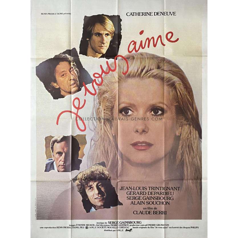 I LOVE YOU ALL French Movie Poster- 47x63 in. - 1980 - Claude Berri, Catherine Deneuve