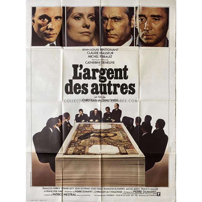 L'ARGENT DES AUTRES Affiche de cinéma- 120x160 cm. - 1978 - Catherine Deneuve, Christian de Chalonge