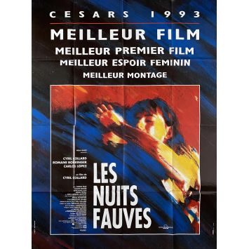 LES NUITS FAUVES Affiche de cinéma Cesars style.- 120x160 cm. - 1992 - Romane Bohringer, Cyril Collard