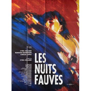 LES NUITS FAUVES Affiche de cinéma Def style. - 120x160 cm. - 1992 - Romane Bohringer, Cyril Collard