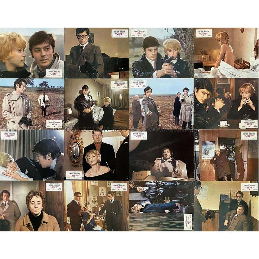 JEFF French Lobby Cards x18 - 9x12 in. - 1969 - Jean Herman, Alain Delon