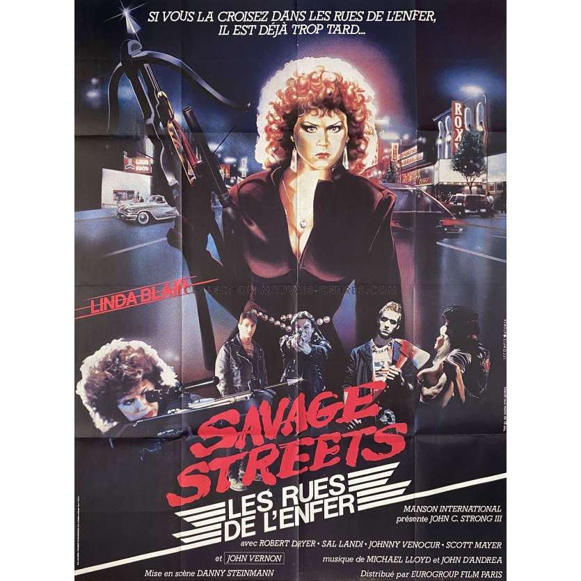 SAVAGE STREETS French Movie Poster- 47x63 in. - 1984 - Danny Steinmann, Linda Blair