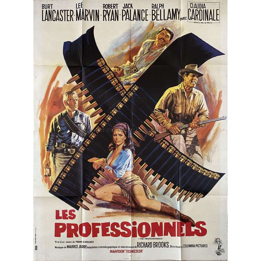THE PROFESSIONALS French Movie Poster- 47x63 in. - 1966 - Richard Brooks, Burt Lancaster