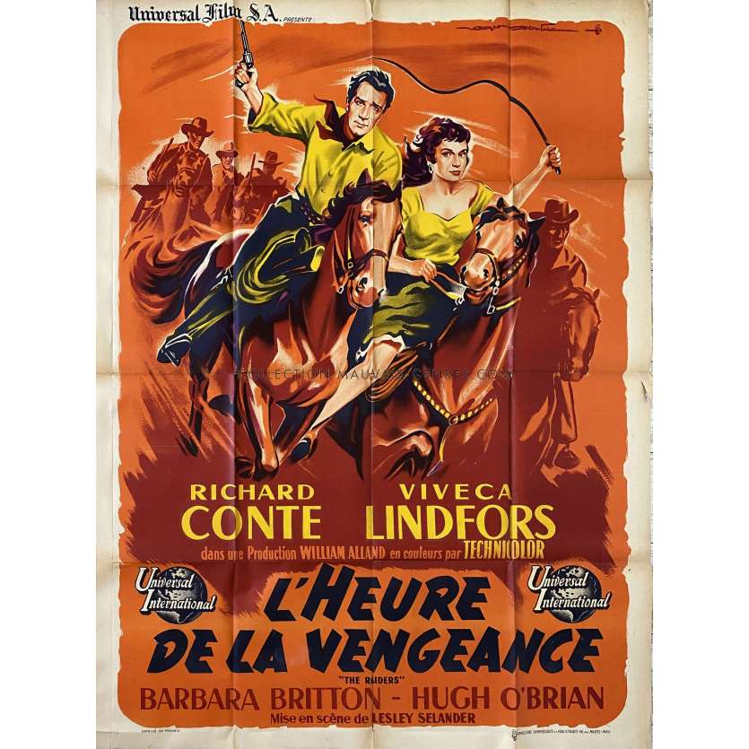 L'HEURE DE LA VENGEANCE Affiche de cinéma- 120x160 cm. - 1952 - Richard Conte, Lesley Selander