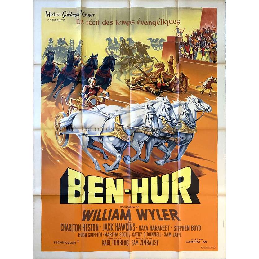 BEN-HUR French Movie Poster- 47x63 in. - 1959 - William Wyler, Charlton Heston