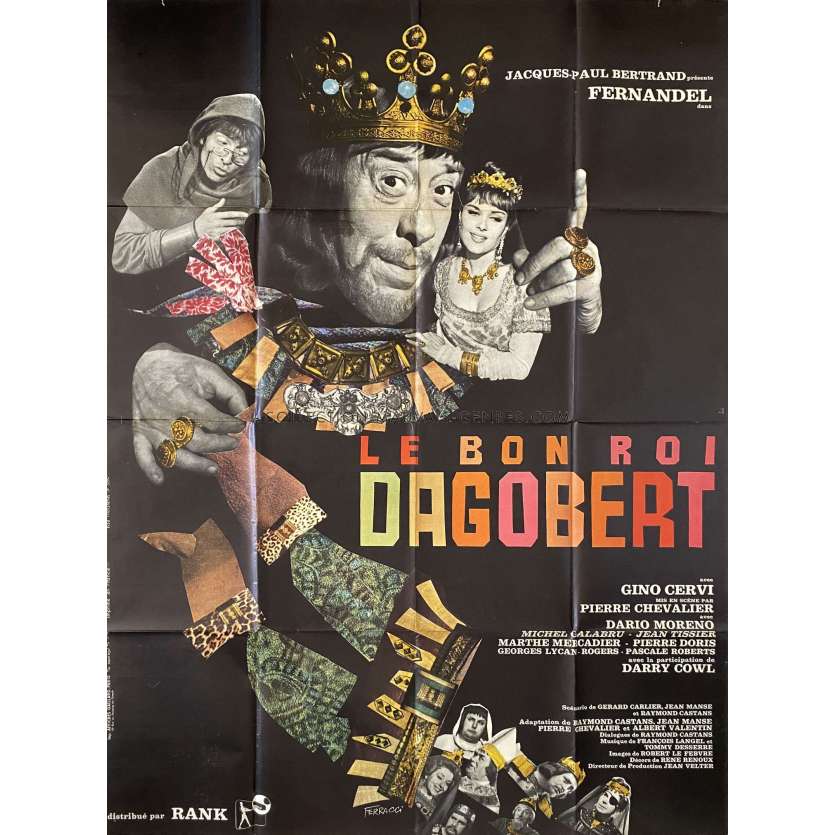 GOOD KING DAGOBERT (1963) French Movie Poster- 47x63 in. - 1963 - Pierre Chevalier, Fernandel