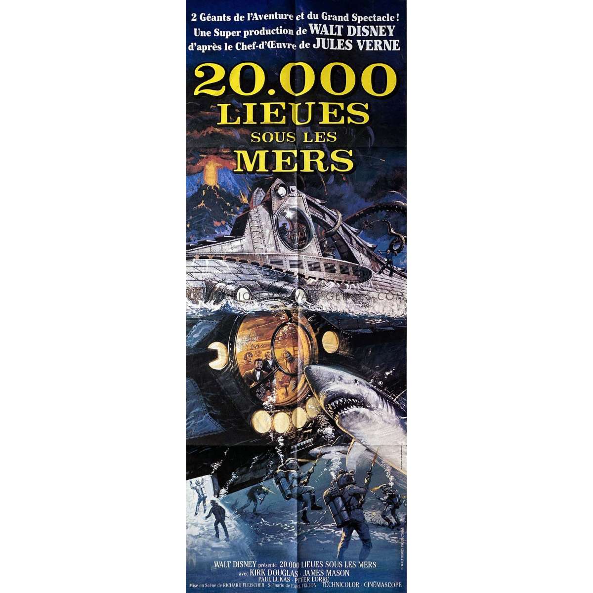 Affiche de film 20000 LIEUES SOUS LES MERS (60x160 cm. 1963 France) — free download