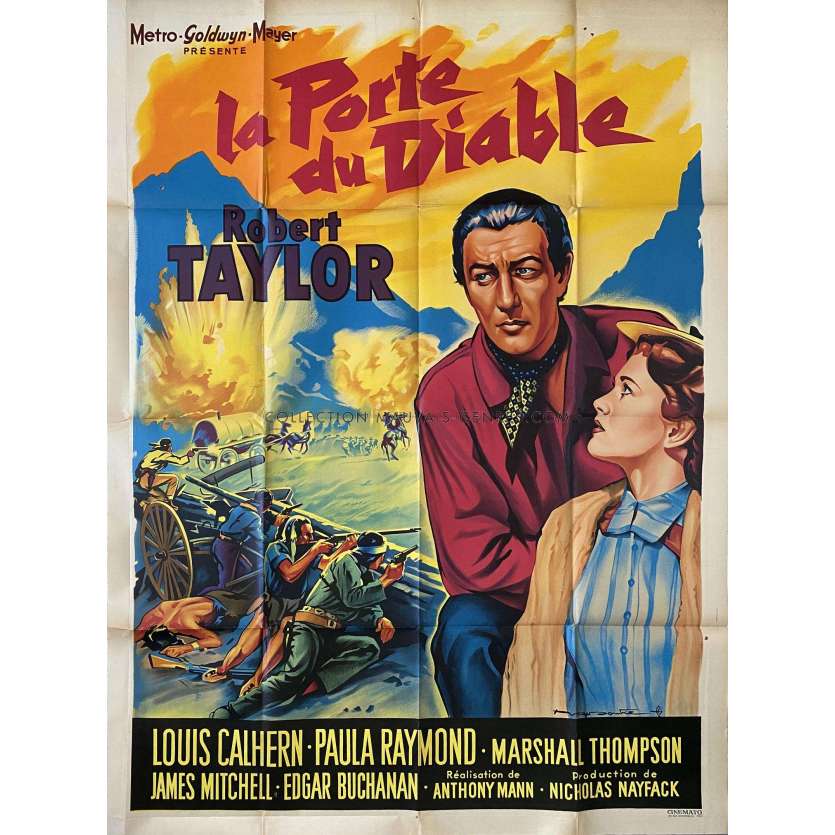 LA PORTE DU DIABLE Affiche de film- 120x160 cm. - 1950 - Robert Taylor, Anthony Mann