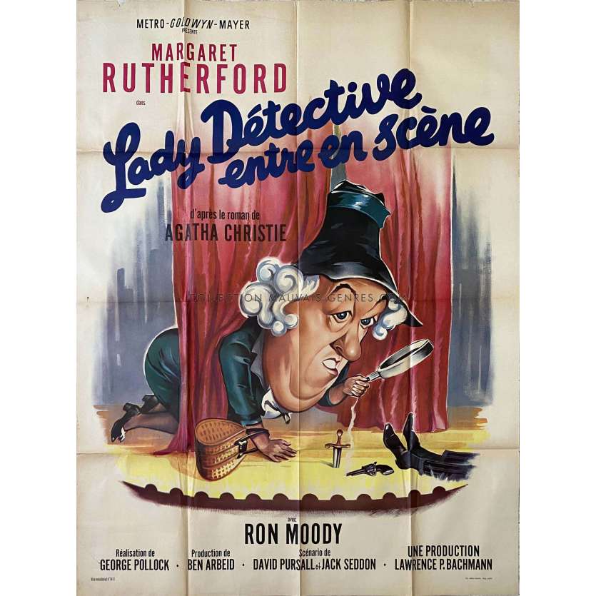LADY DETECTIVE ENTRE EN SCENE Affiche de cinéma- 120x160 cm. - 1964 - Margaret Rutherford, George Pollock