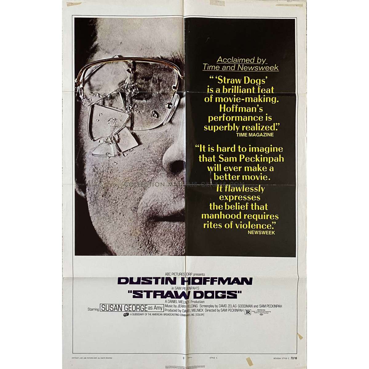 STRAW DOGS Movie Poster 27x41 In 1971 USA 