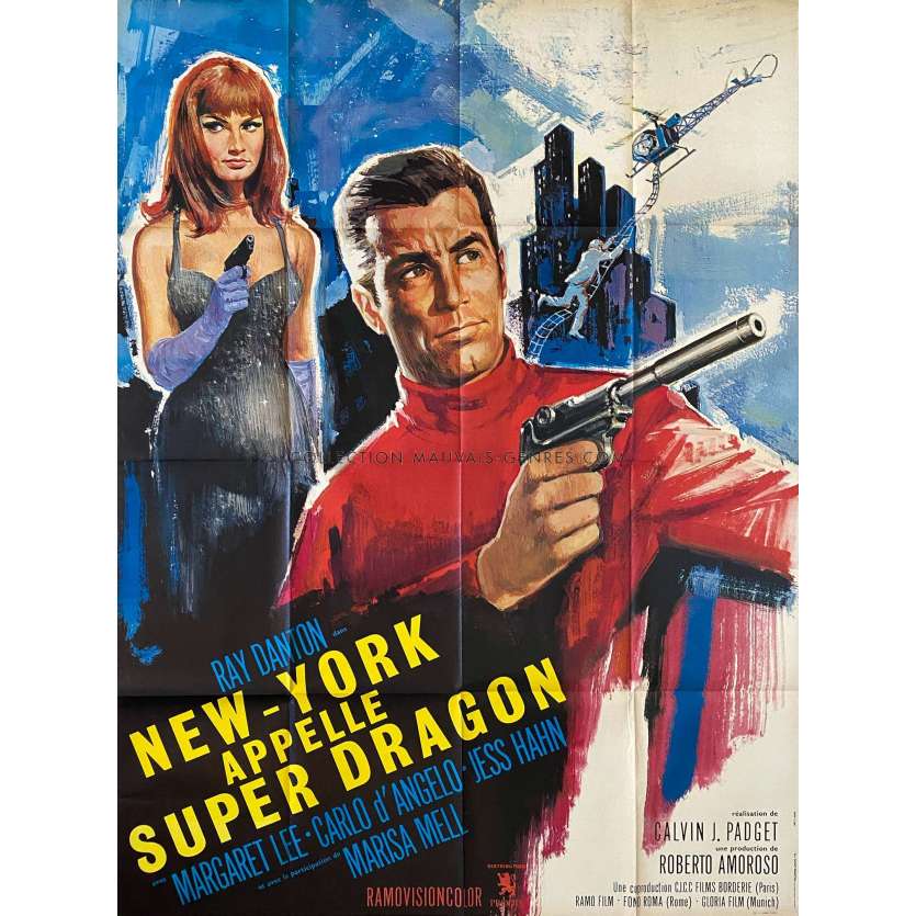 SECRET AGENT SUPER DRAGON French Movie Poster- 47x63 in. - 1966 - Giorgio Ferroni, Ray Danton
