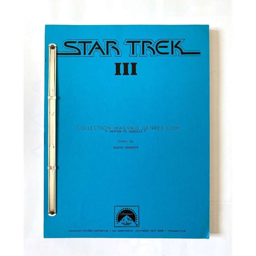 STAR TREK 3 : A LA RECHERCHE DE SPOCK Scénario 122 pages. - 21x30 cm. - 1984 - William Shatner, Leonard Nimoy