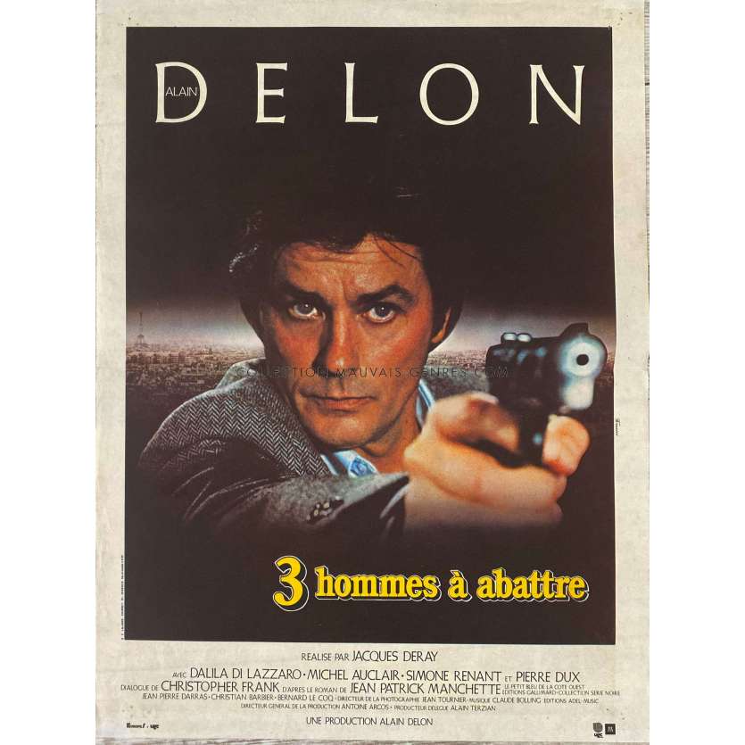 TROIS HOMMES A ABATTRE Affiche de cinéma- 40x54 cm. - 1980 - Alain Delon, Jacques Deray
