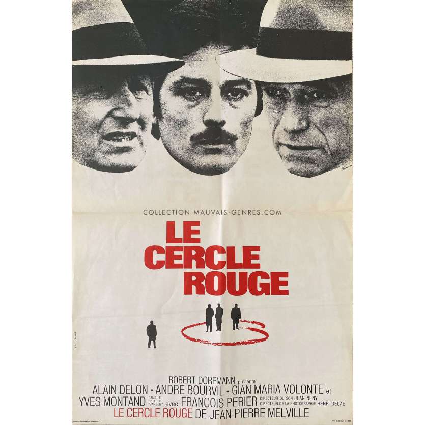 THE RED CIRCLE French Movie Poster- 15x21 in. - 1970 - Jean-Pierre Melville, Alain Delon