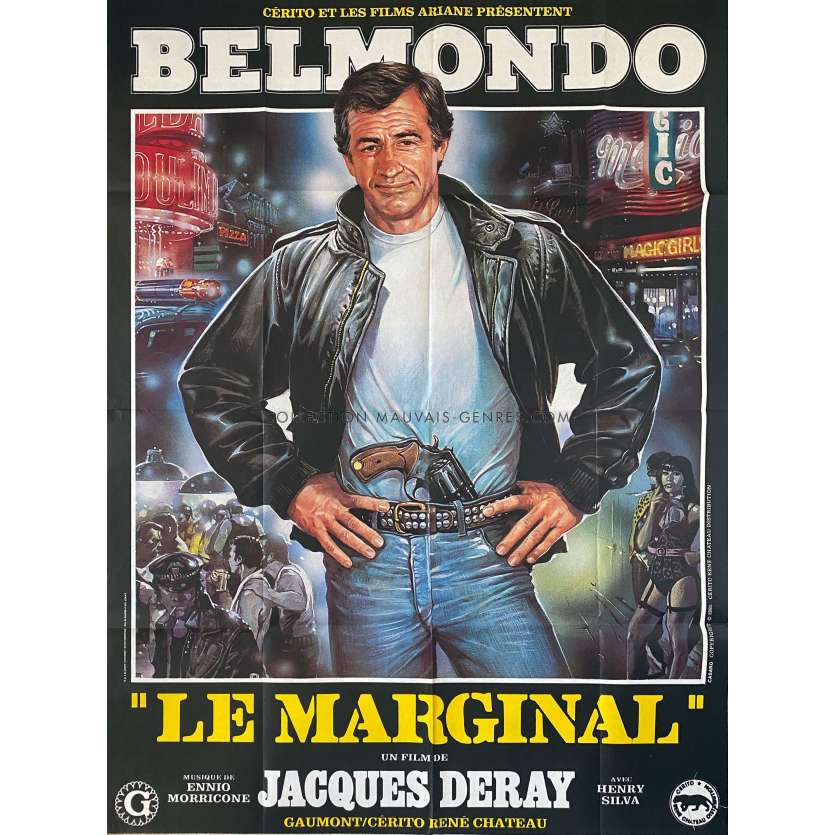 LE MARGINAL Affiche de cinéma Mod. Noir - 120x160 cm. - 1983 - Jean-Paul Belmondo, Jacques Deray