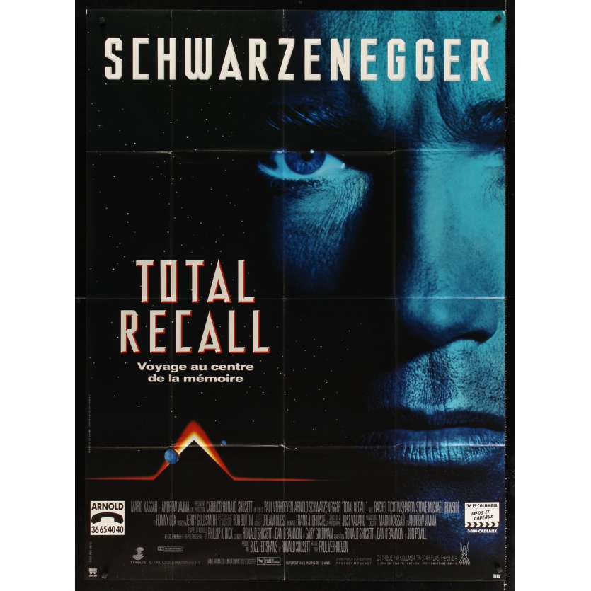 TOTAL RECALL Affiche FR US '90 Verhoeven, Arnold Schwarzenegger movie Poster