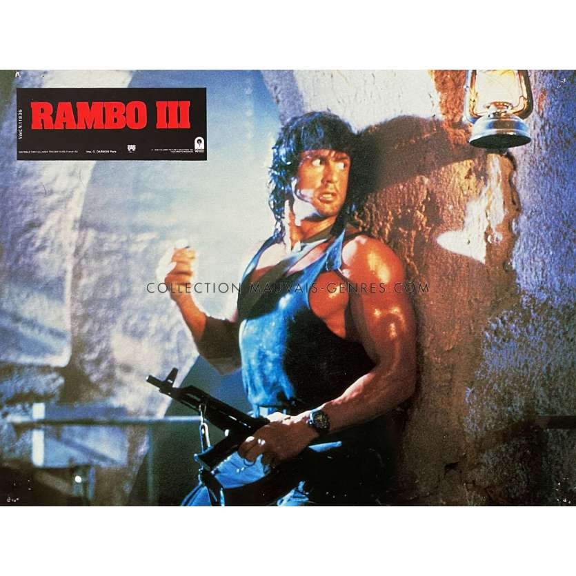 RAMBO III French Lobby Card N09 - 9x12 in. - 1988 - Sylvester Stallone, Richard Crenna