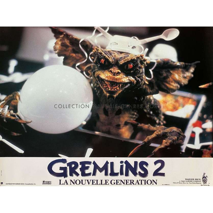 GREMLINS 2 French Lobby Card N08 - 12x15 in. - 1990 - Joe Dante, Zach Galligan