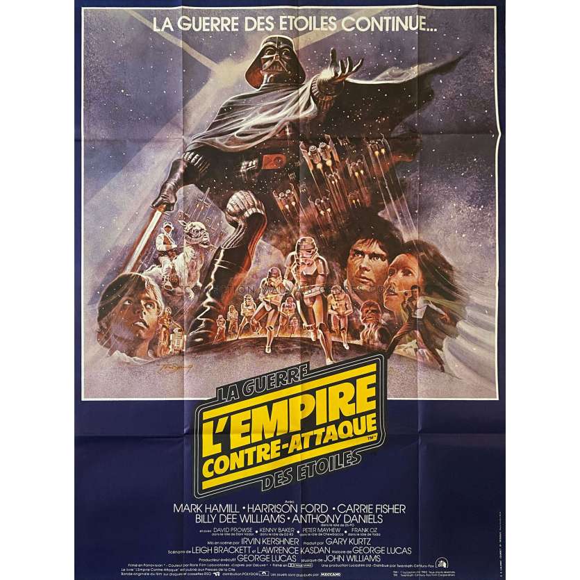 STAR WARS - EMPIRE STRIKES BACK French Movie Poster Style B - 47x63 in. - 1980 - George Lucas, Harrison Ford