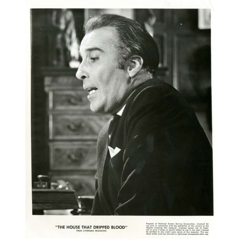 HOUSE THAT DRIPPED BLOOD 8x10 still '71 great profile close up of Christopher Lee!