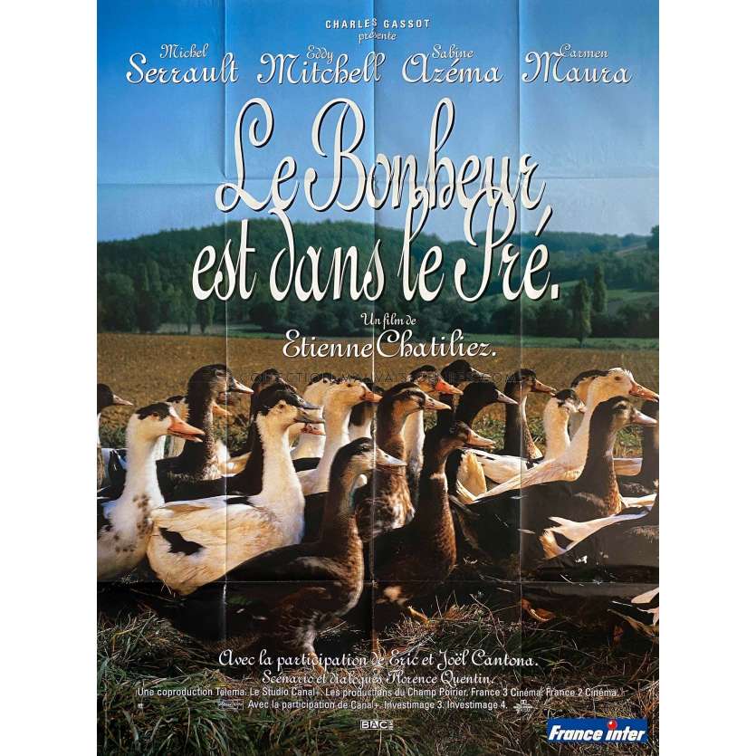 LE BONHEUR EST DANS LE PRE Affiche de film- 120x160 cm. - 1995 - Michel Serrault, Etienne Chatillez