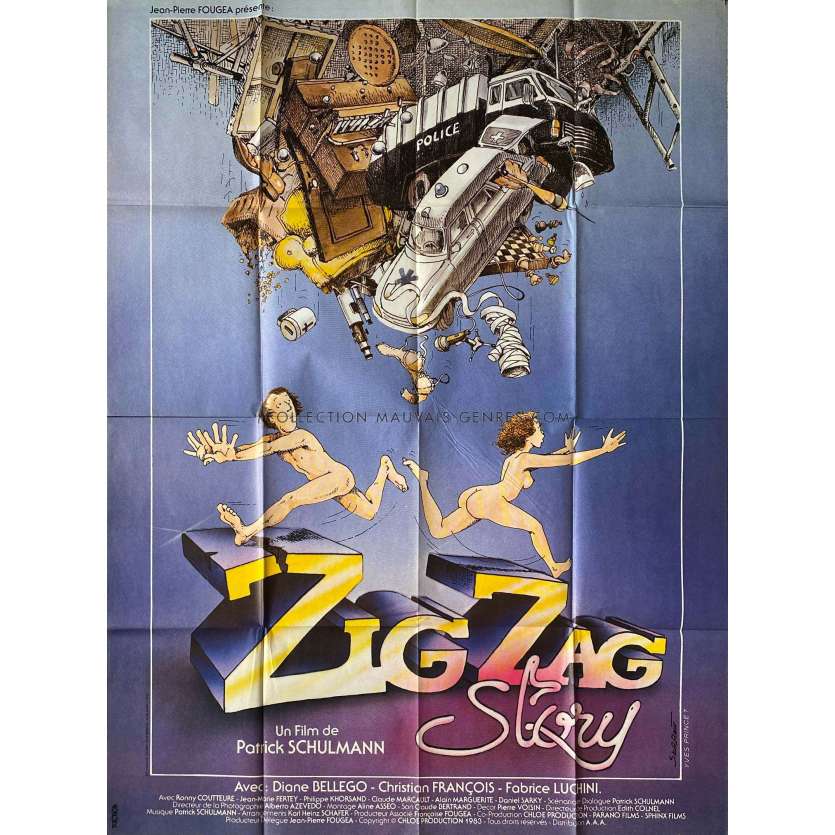 ZIG ZAG STORY Affiche de film- 120x160 cm. - 1983 - Fabrice Luchini, Patrick Schulmann
